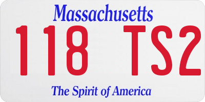 MA license plate 118TS2