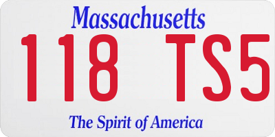 MA license plate 118TS5