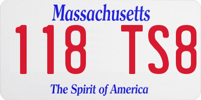 MA license plate 118TS8