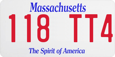 MA license plate 118TT4