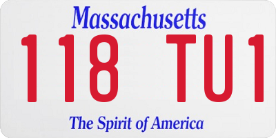 MA license plate 118TU1