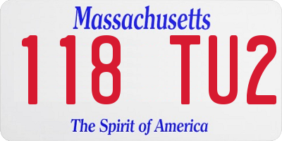 MA license plate 118TU2