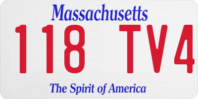 MA license plate 118TV4