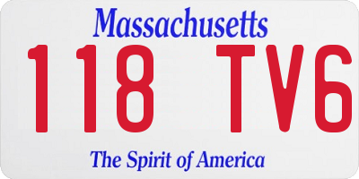 MA license plate 118TV6