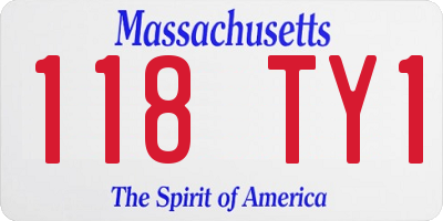 MA license plate 118TY1