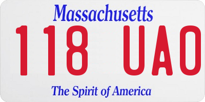 MA license plate 118UA0