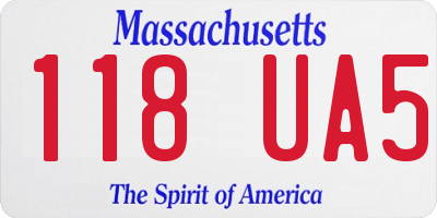 MA license plate 118UA5