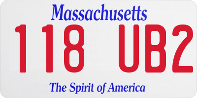 MA license plate 118UB2