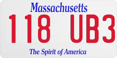 MA license plate 118UB3