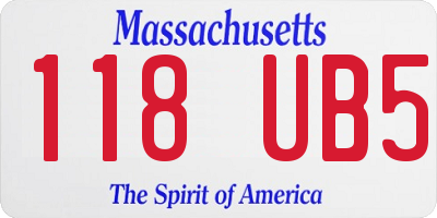 MA license plate 118UB5