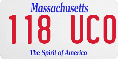 MA license plate 118UC0