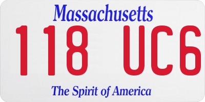 MA license plate 118UC6