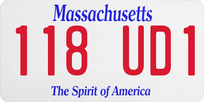 MA license plate 118UD1