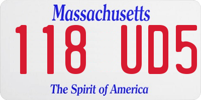 MA license plate 118UD5