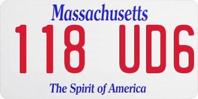 MA license plate 118UD6
