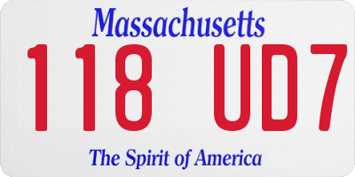 MA license plate 118UD7