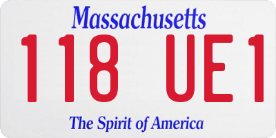 MA license plate 118UE1