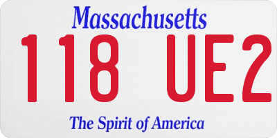 MA license plate 118UE2
