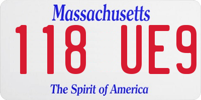 MA license plate 118UE9