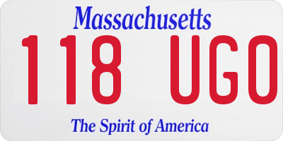 MA license plate 118UG0