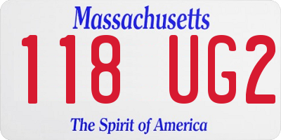 MA license plate 118UG2