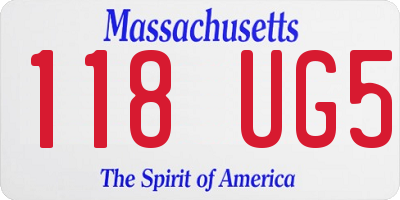 MA license plate 118UG5