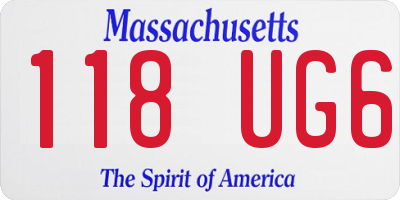 MA license plate 118UG6