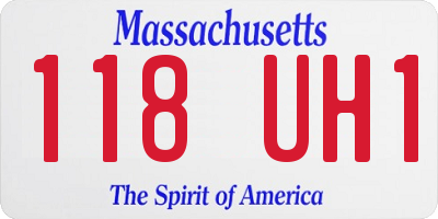 MA license plate 118UH1