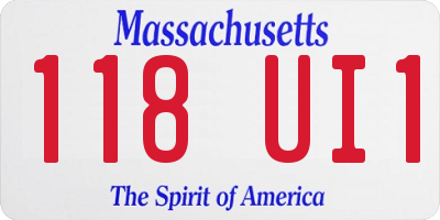 MA license plate 118UI1