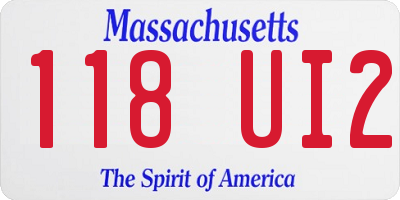 MA license plate 118UI2
