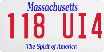 MA license plate 118UI4