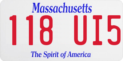 MA license plate 118UI5