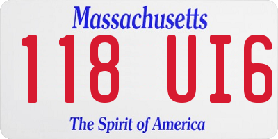 MA license plate 118UI6