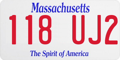 MA license plate 118UJ2