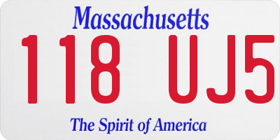 MA license plate 118UJ5