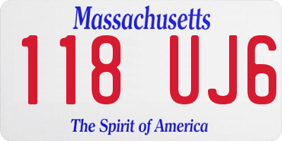 MA license plate 118UJ6