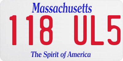 MA license plate 118UL5