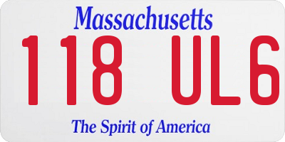 MA license plate 118UL6