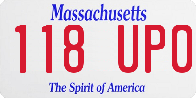 MA license plate 118UP0