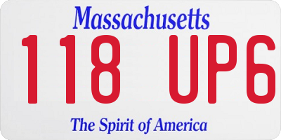 MA license plate 118UP6