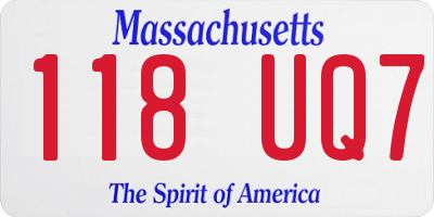 MA license plate 118UQ7