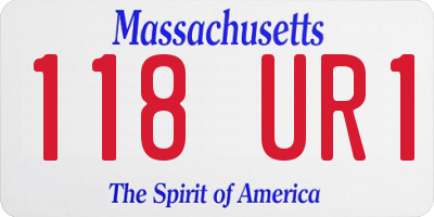 MA license plate 118UR1