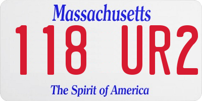 MA license plate 118UR2