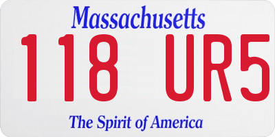 MA license plate 118UR5
