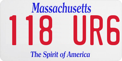MA license plate 118UR6