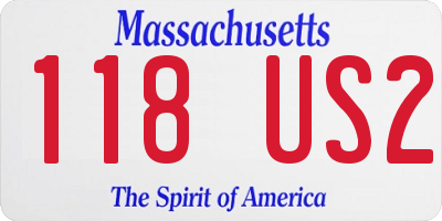 MA license plate 118US2
