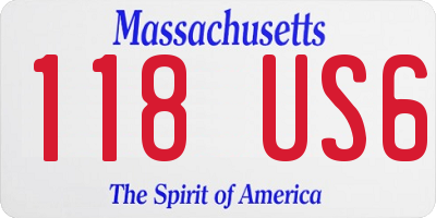 MA license plate 118US6