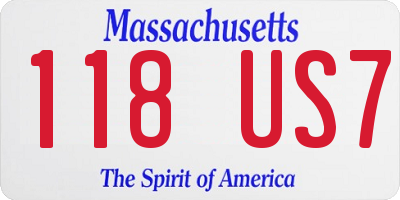 MA license plate 118US7