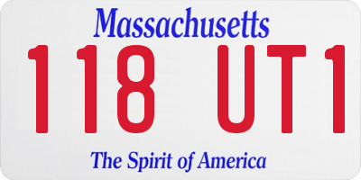 MA license plate 118UT1