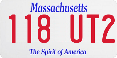 MA license plate 118UT2